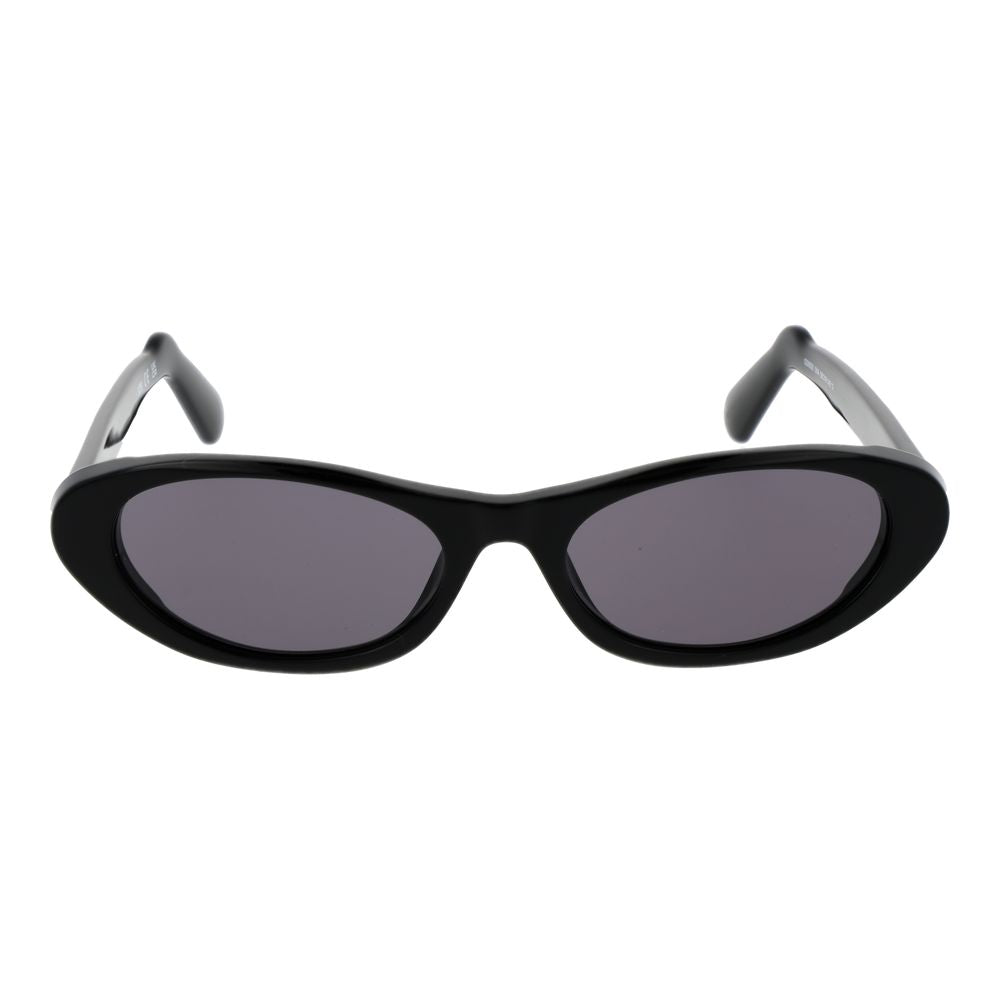 GCDS Black Plastic Oval Sunglasses