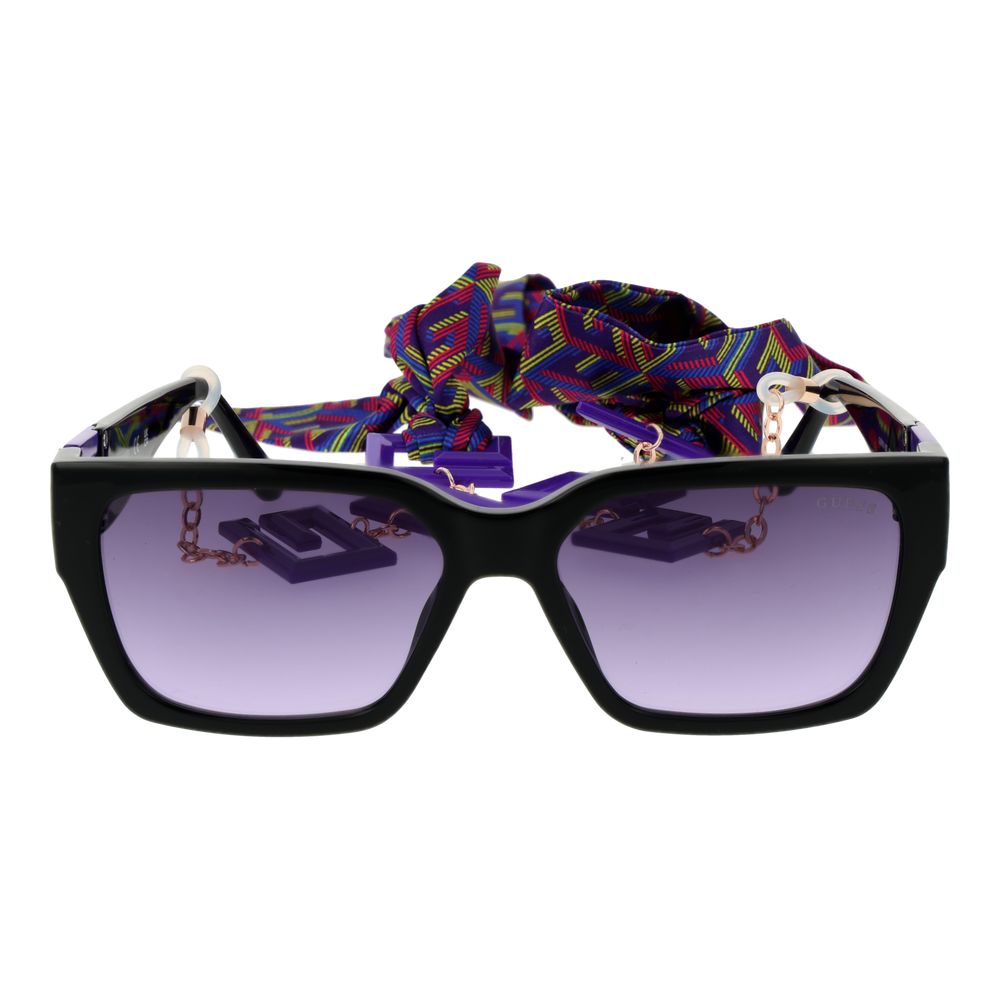 Guess Black Plastic Cat Eye Sunglasses with Gradient Lenses