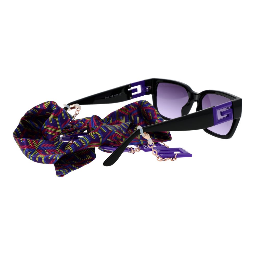 Guess Black Plastic Cat Eye Sunglasses with Gradient Lenses