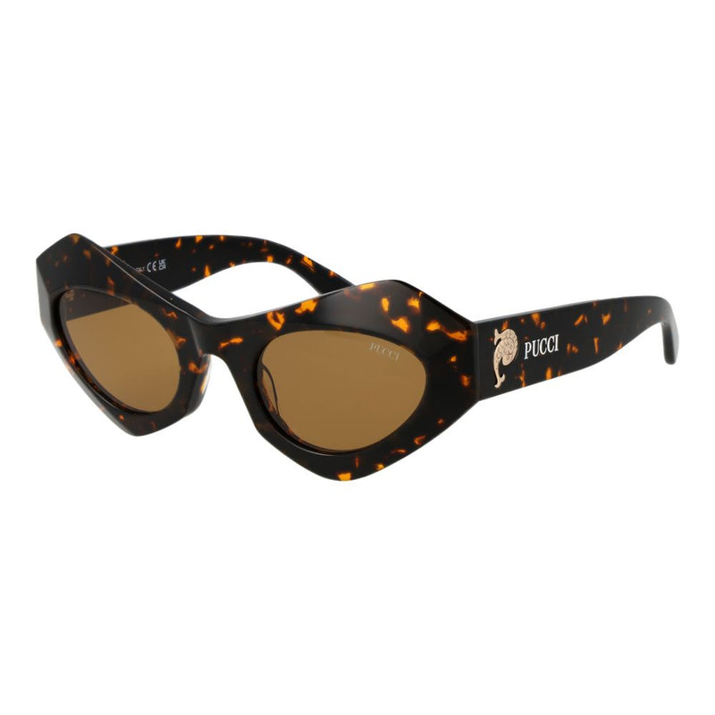 Emilio Pucci Brown Plastic Cat Eye Sunglasses for Women