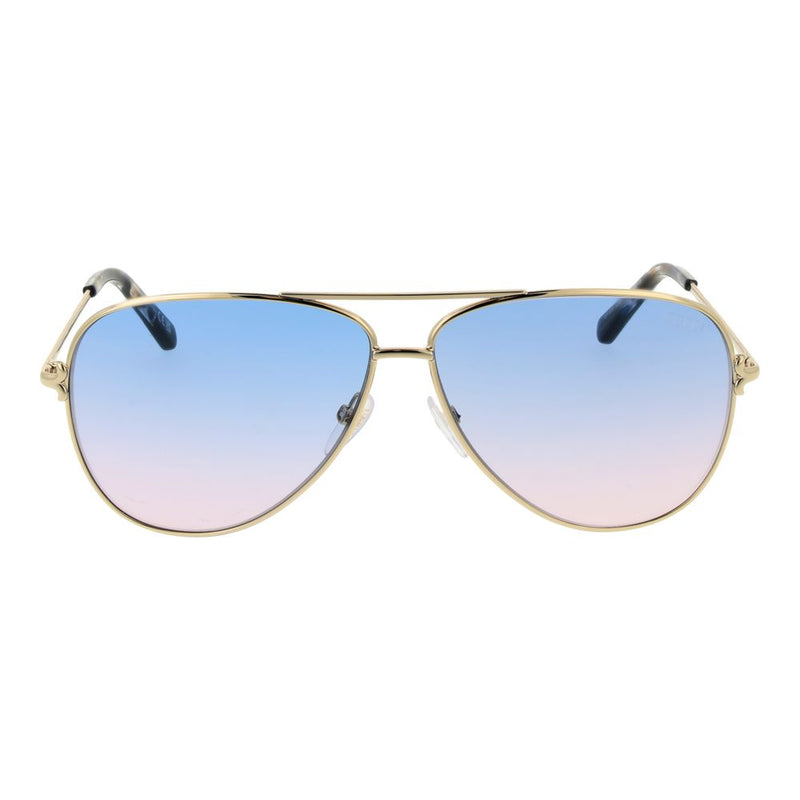 Emilio Pucci Gold Metal Aviator Sunglasses for Women
