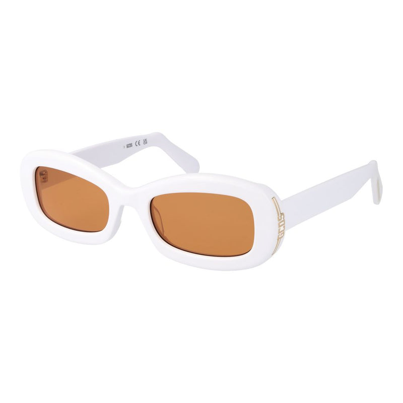 GCDS White Plastic Sunglasses - Unisex Oval Design