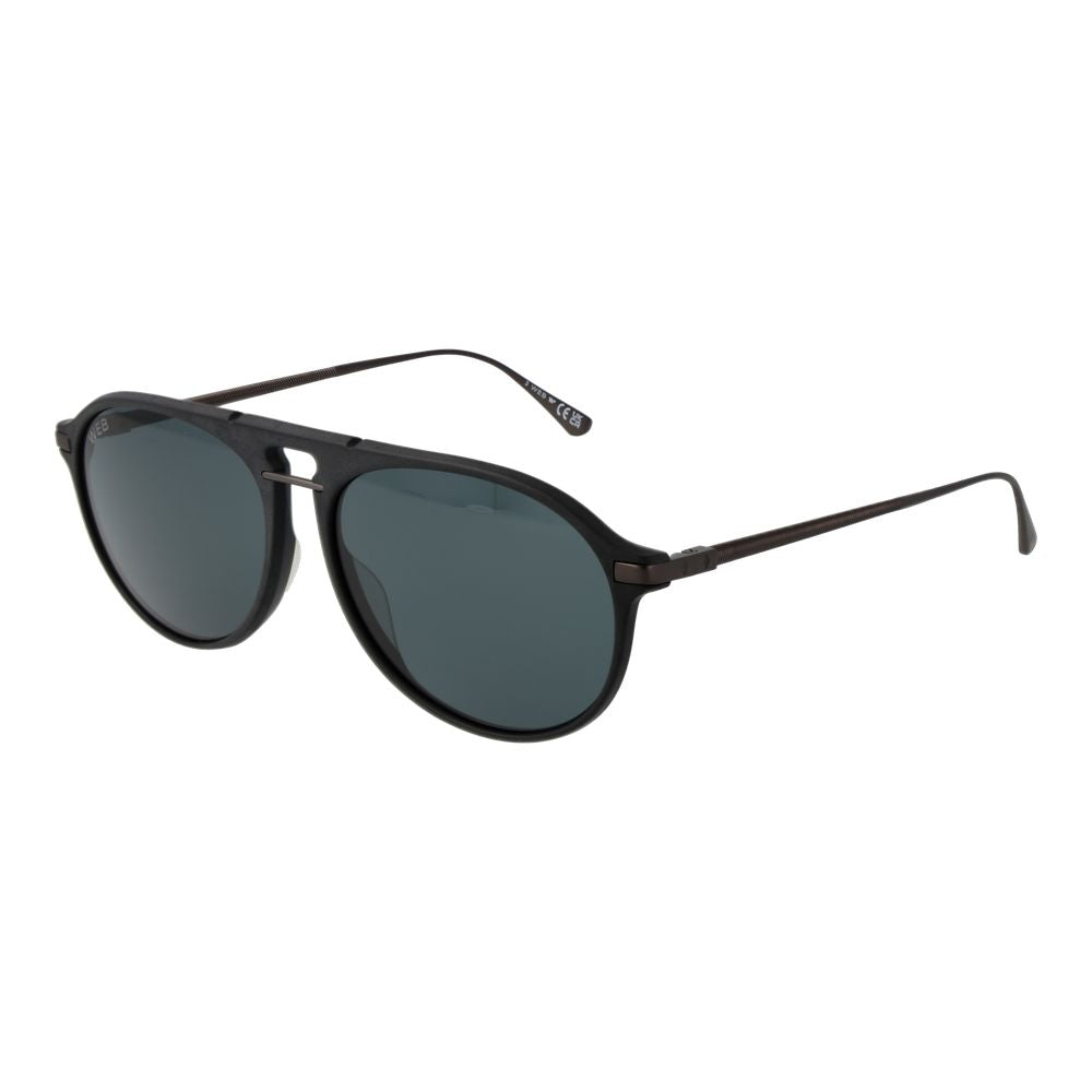 Web Black Titanium Aviator Sunglasses for Men