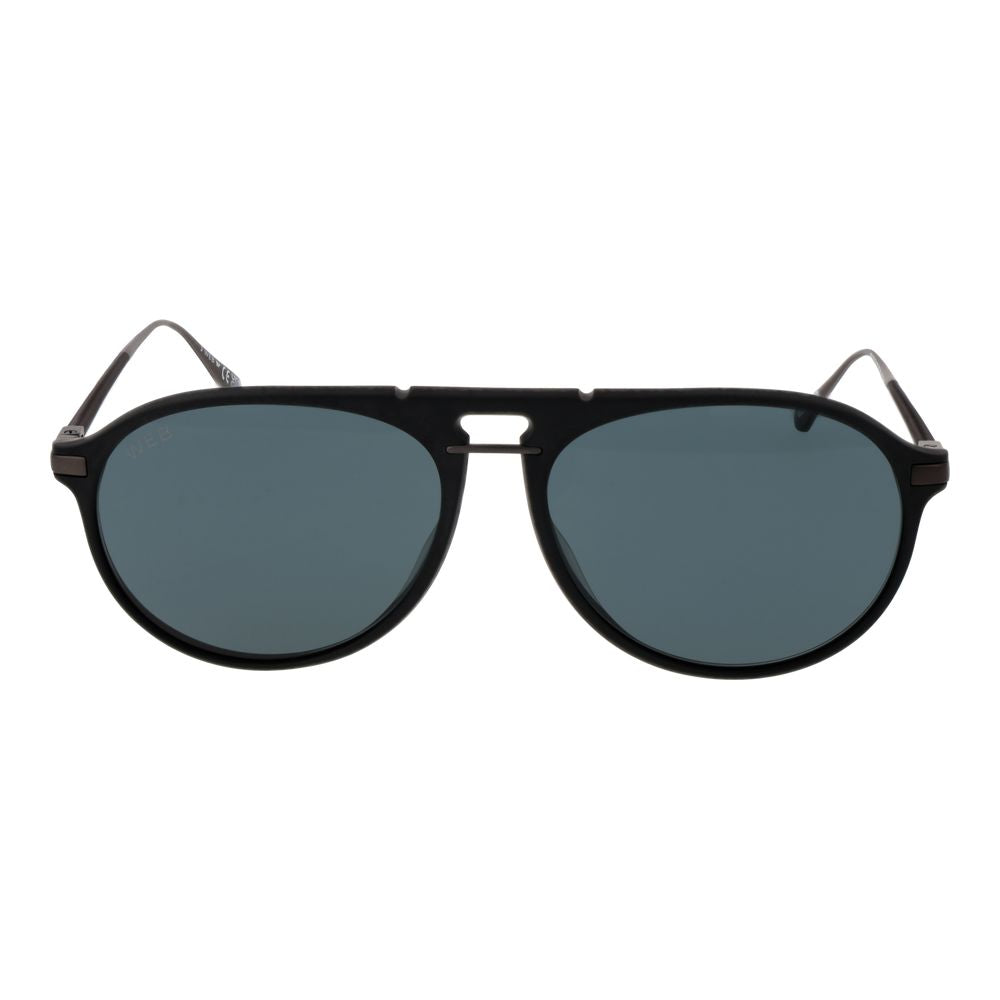 Web Black Titanium Aviator Sunglasses for Men