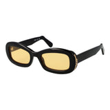 GCDS Black Plastic Sunglasses - Unisex Rectangle Design
