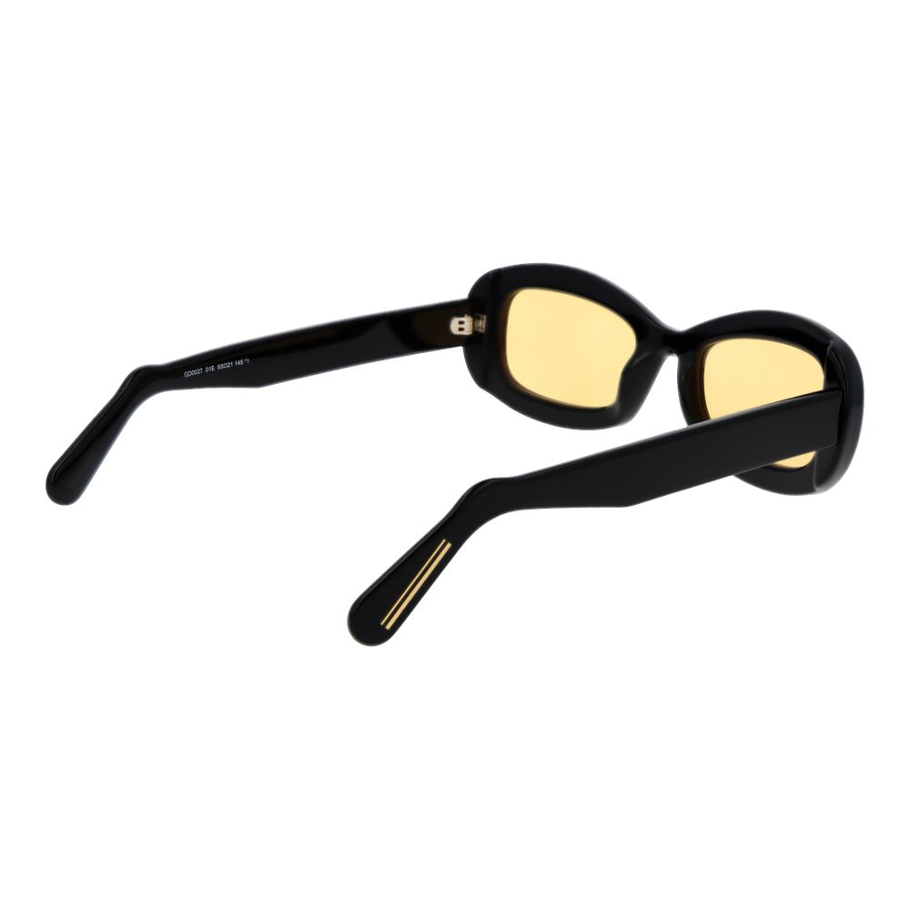 GCDS Black Plastic Sunglasses - Unisex Rectangle Design