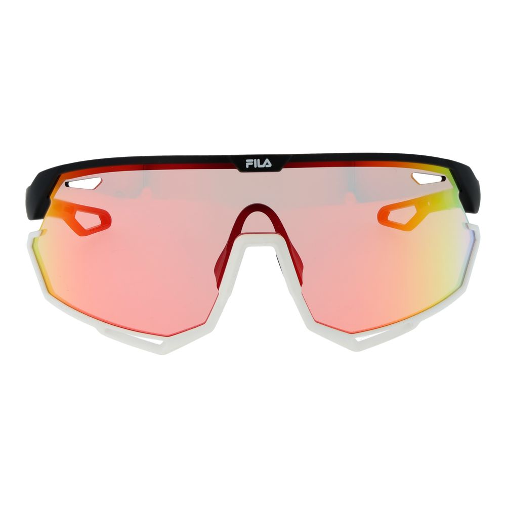 Fila Black Plastic Sunglasses with Mirrored Lenses