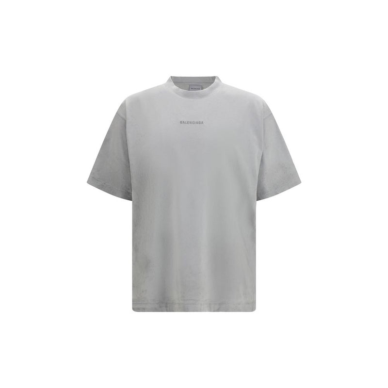 Balenciaga Gray Cotton T-Shirt - Back Medium Fit