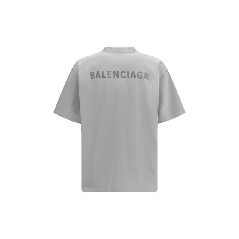 Balenciaga Gray Cotton T-Shirt - Back Medium Fit