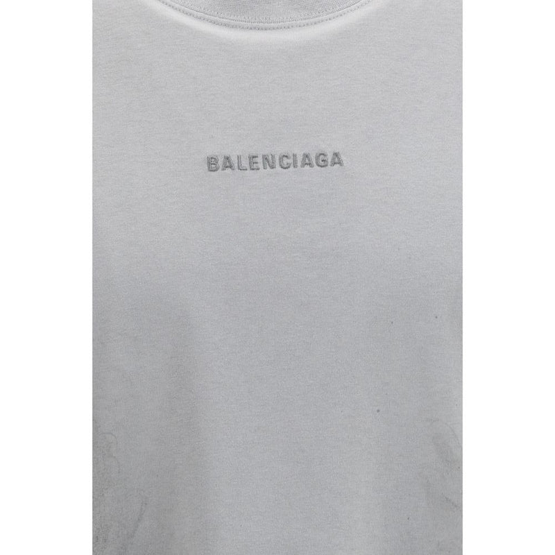 Balenciaga Gray Cotton T-Shirt - Back Medium Fit