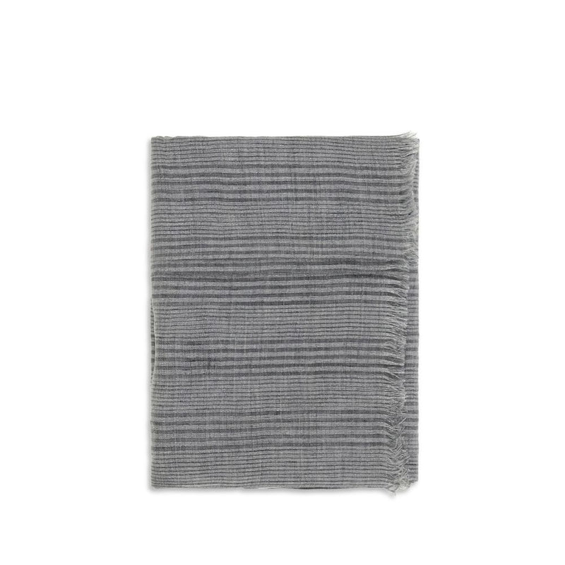 Brunello Cucinelli Gray Linen Scarf with Lurex Details