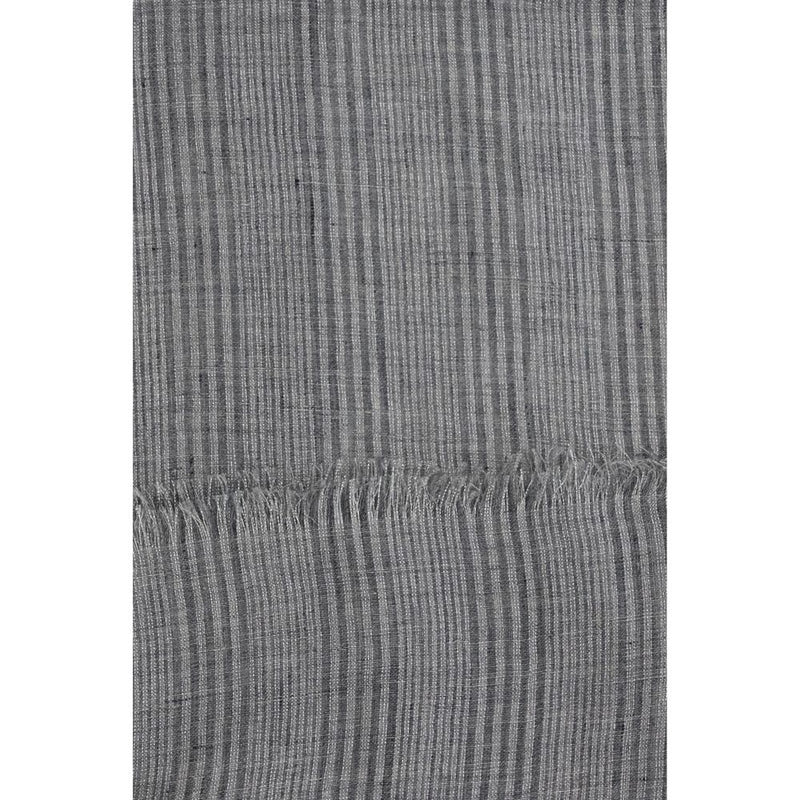 Brunello Cucinelli Gray Linen Scarf with Lurex Details