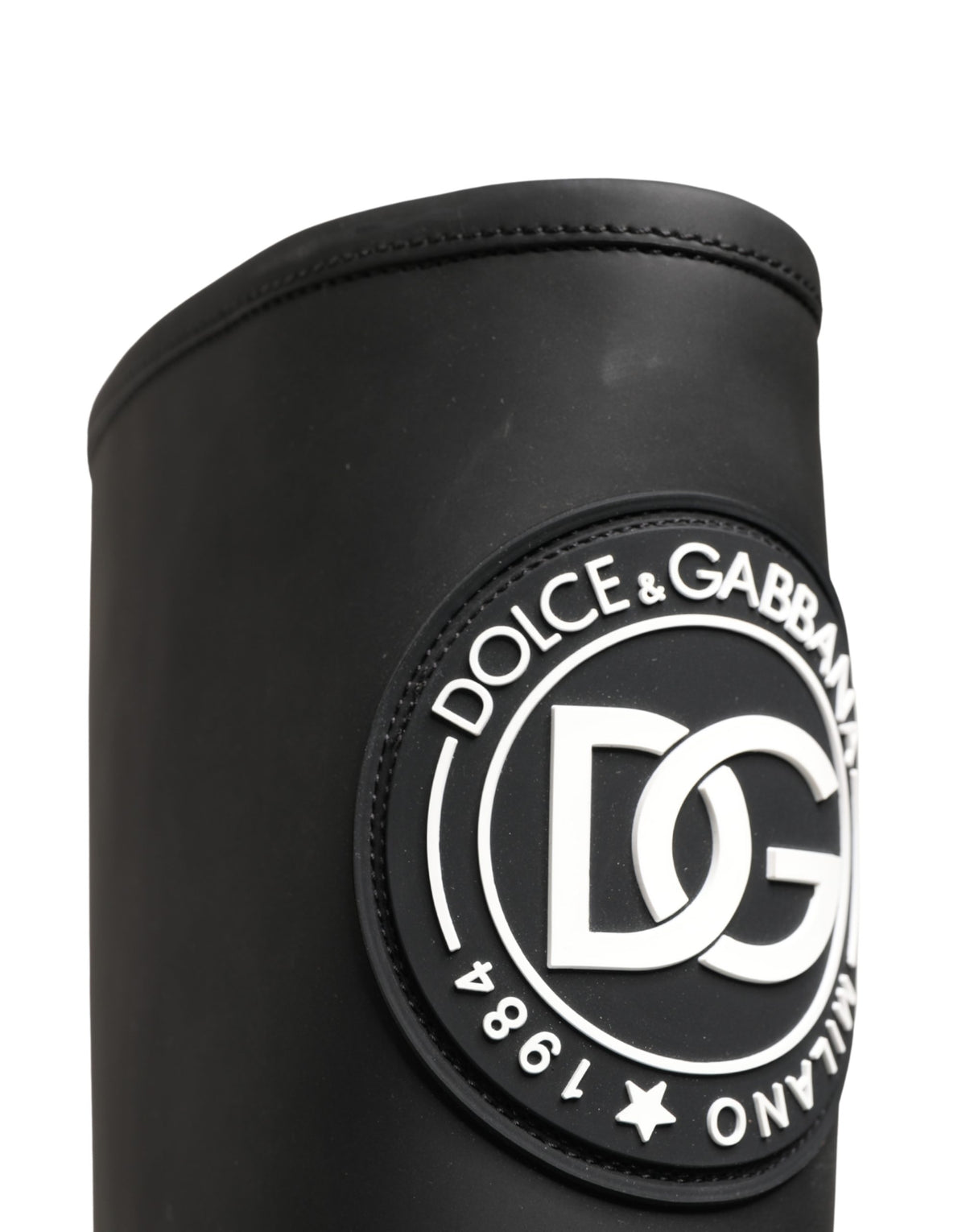 Dolce & Gabbana Black Rubberised Leather High Trekking Boots
