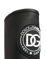 Dolce & Gabbana Black Rubberised Leather High Trekking Boots