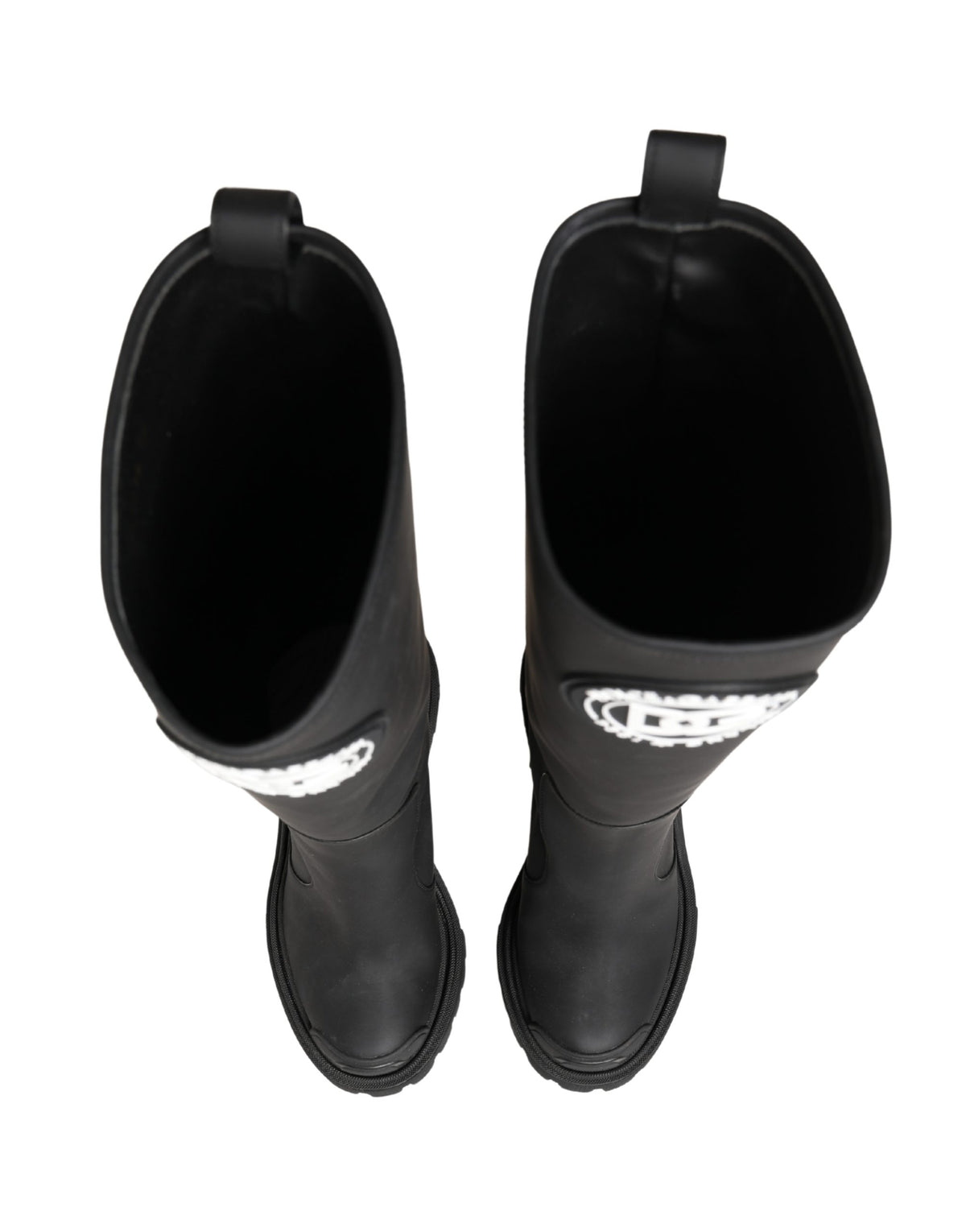 Dolce & Gabbana Black Rubberised Leather High Trekking Boots
