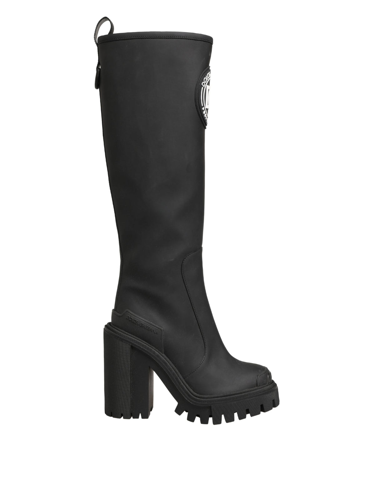 Dolce & Gabbana Black Rubberised Leather High Trekking Boots
