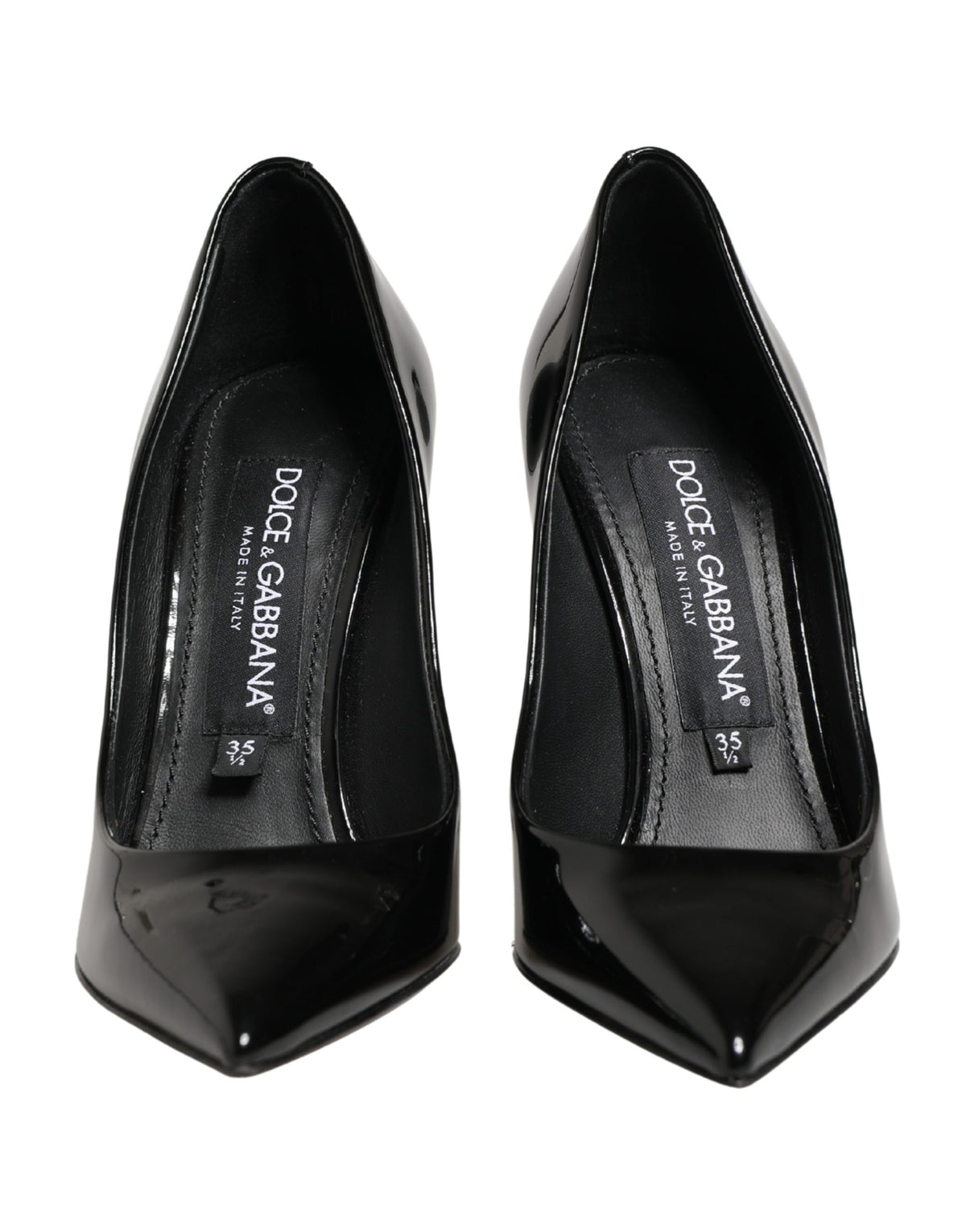 Dolce & Gabbana Black Calf Leather Stiletto Heels Pumps