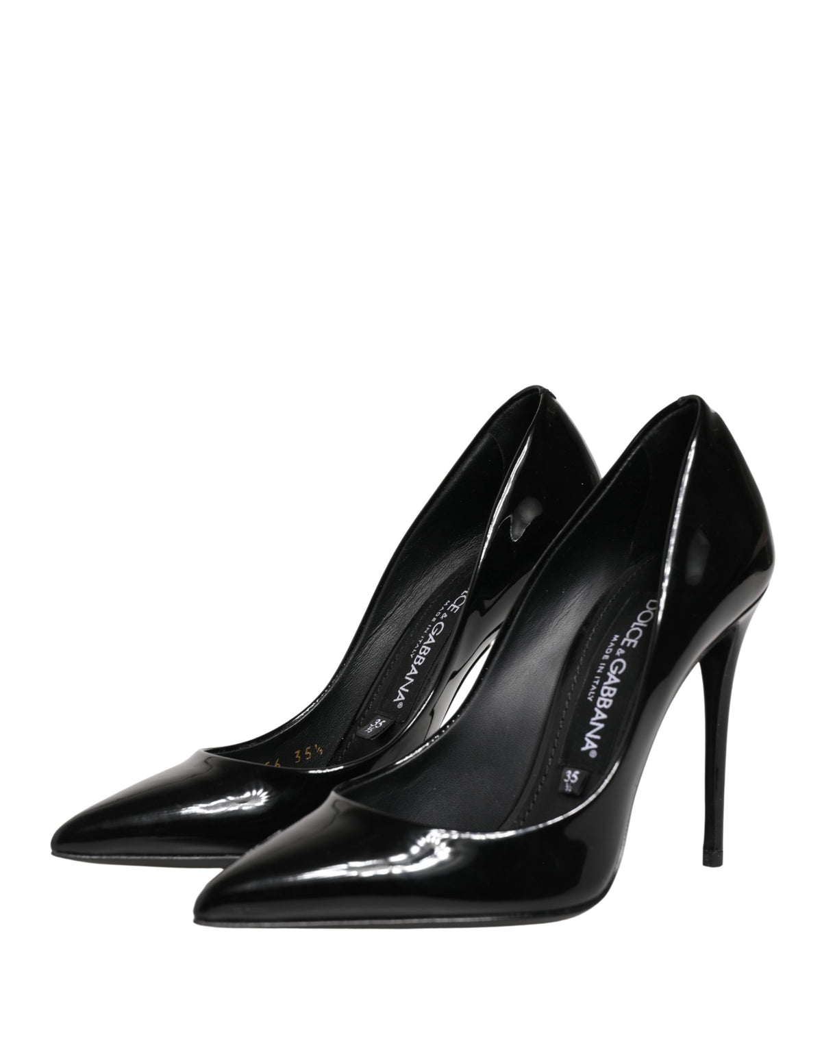 Dolce & Gabbana Black Calf Leather Stiletto Heels Pumps
