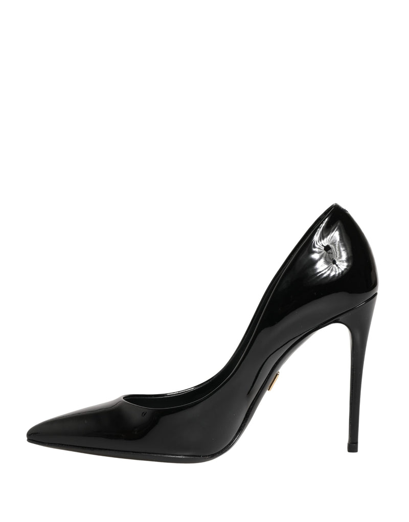 Dolce & Gabbana Black Calf Leather Stiletto Heels Pumps