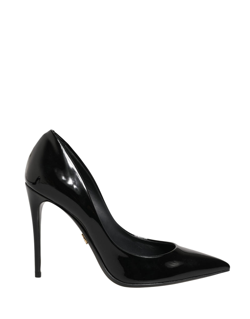 Dolce & Gabbana Black Calf Leather Stiletto Heels Pumps