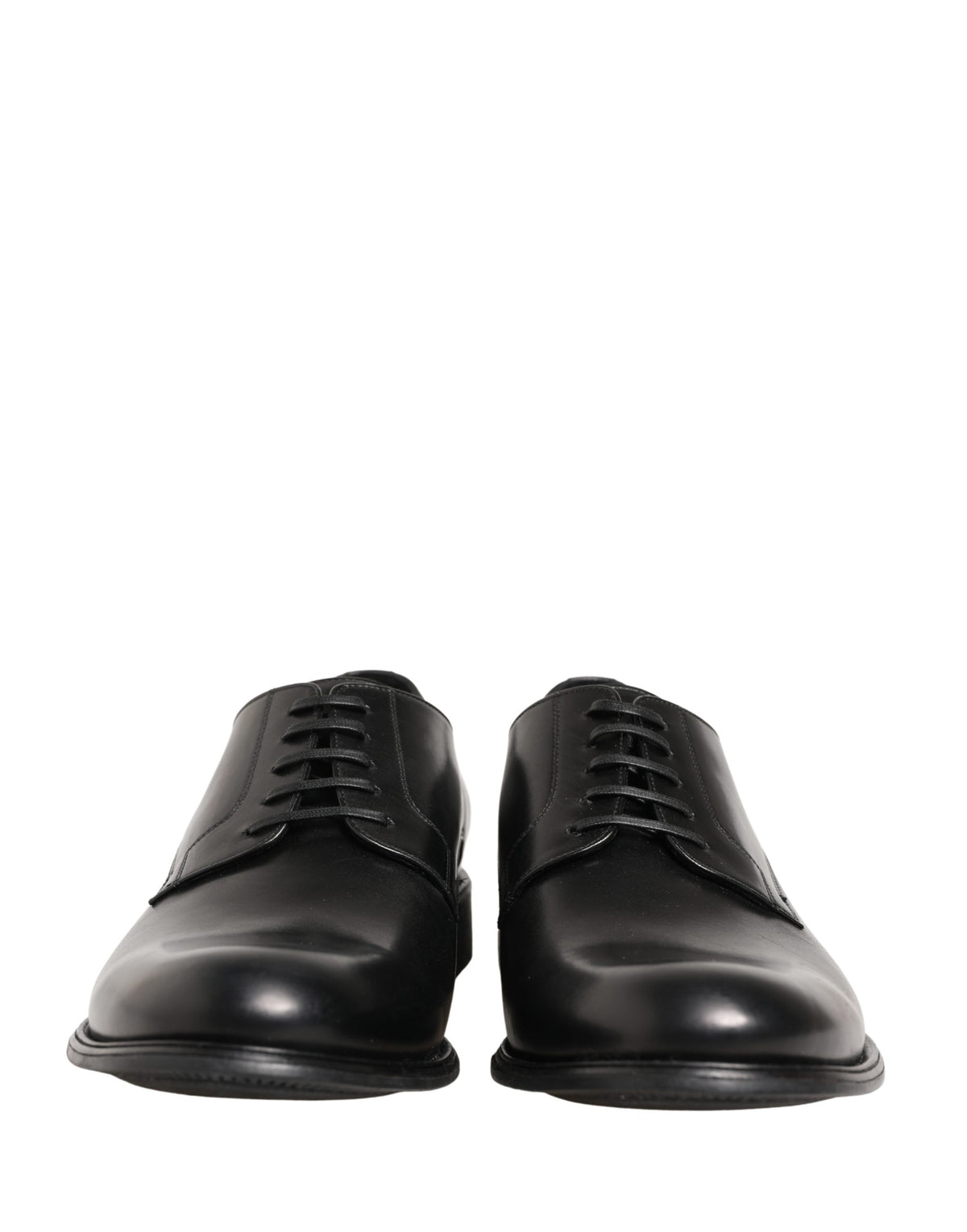 Dolce & Gabbana Black Calfskin Leather Derby Men's Dress Shoes