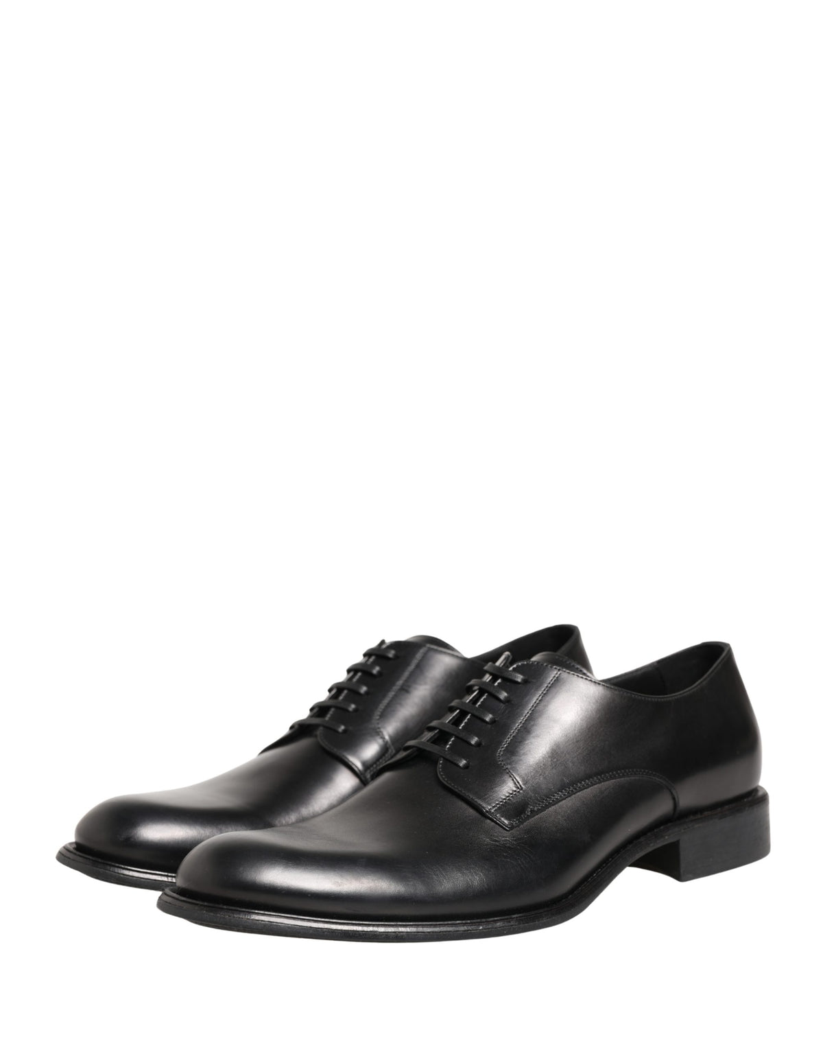Dolce & Gabbana Black Calfskin Leather Derby Men's Dress Shoes