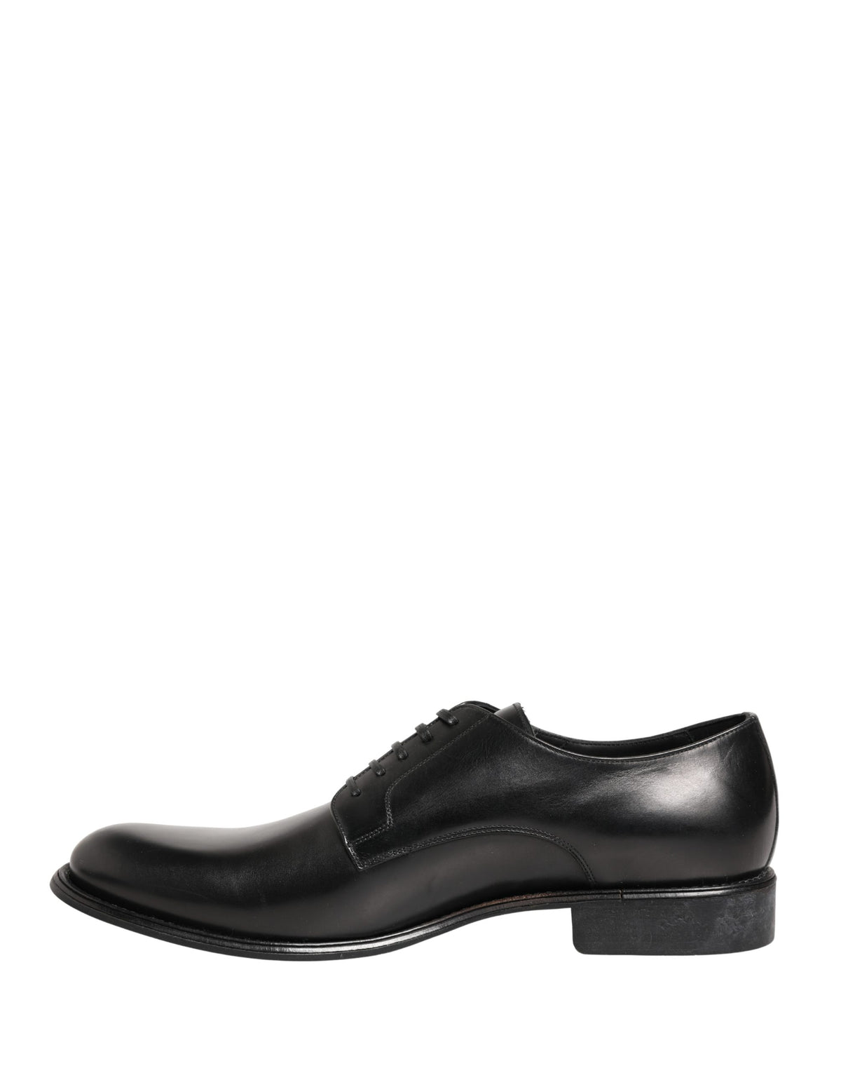 Dolce & Gabbana Black Calfskin Leather Derby Men's Dress Shoes