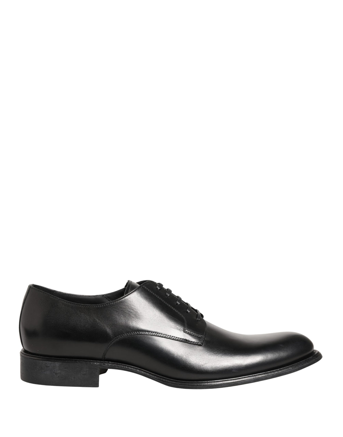 Dolce & Gabbana Black Calfskin Leather Derby Men's Dress Shoes