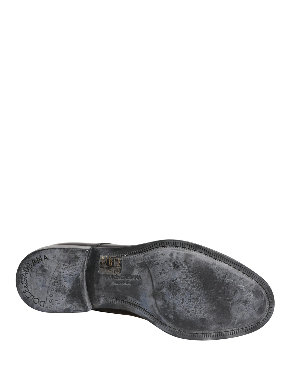 Dolce & Gabbana Black Calfskin Leather Derby Shoes for Men
