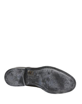 Dolce & Gabbana Black Calfskin Leather Derby Shoes for Men