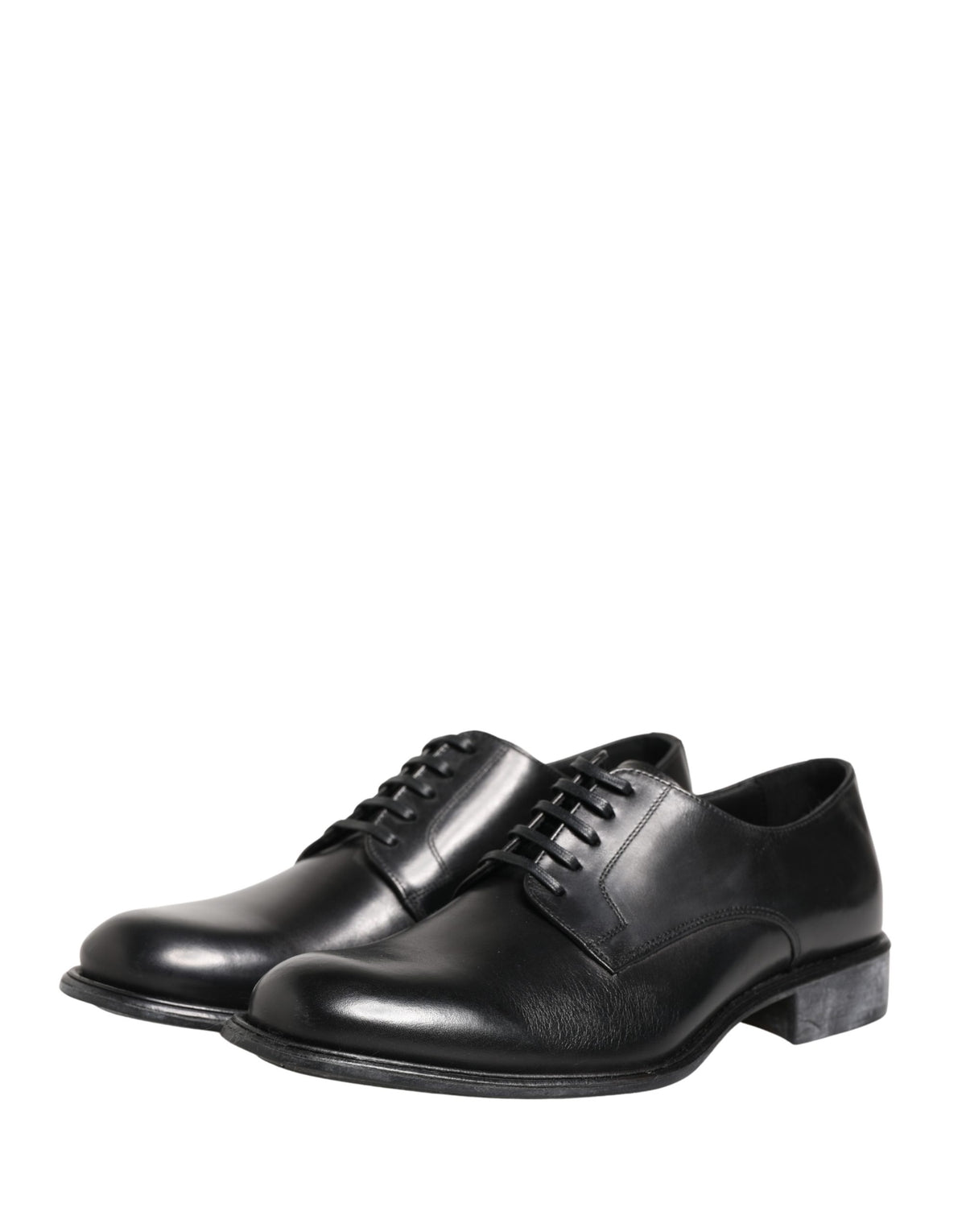 Dolce & Gabbana Black Calfskin Leather Derby Shoes for Men