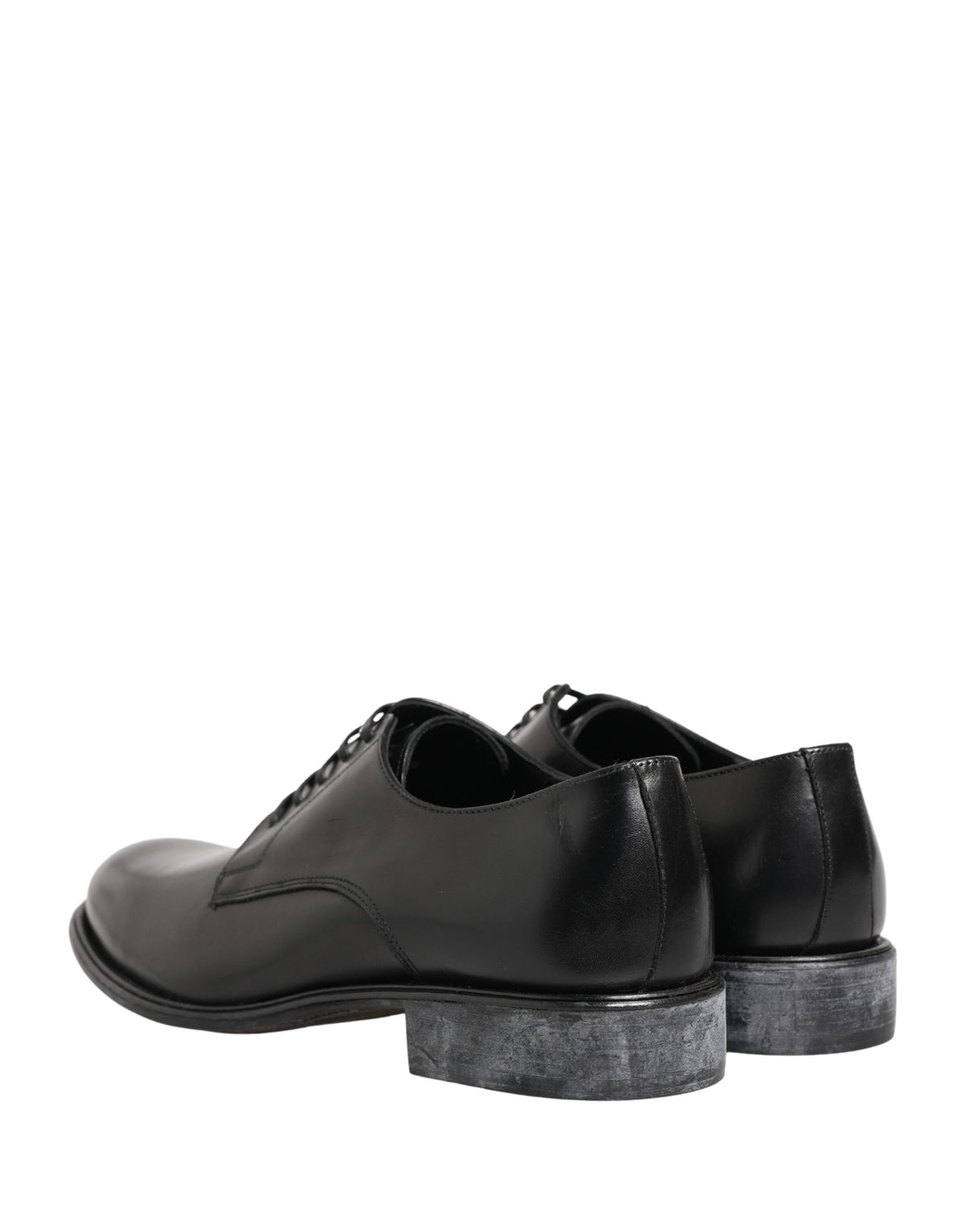 Dolce & Gabbana Black Calfskin Leather Derby Shoes for Men