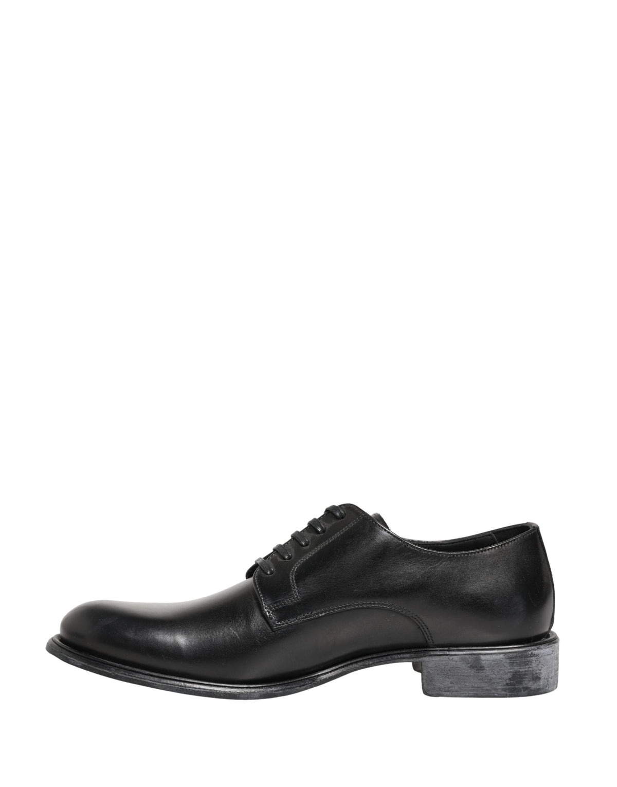 Dolce & Gabbana Black Calfskin Leather Derby Shoes for Men