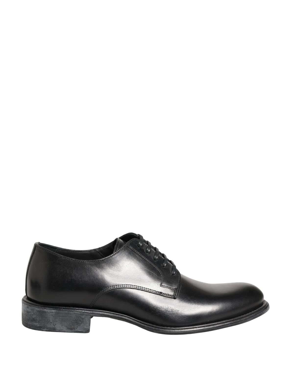 Dolce & Gabbana Black Calfskin Leather Derby Shoes for Men