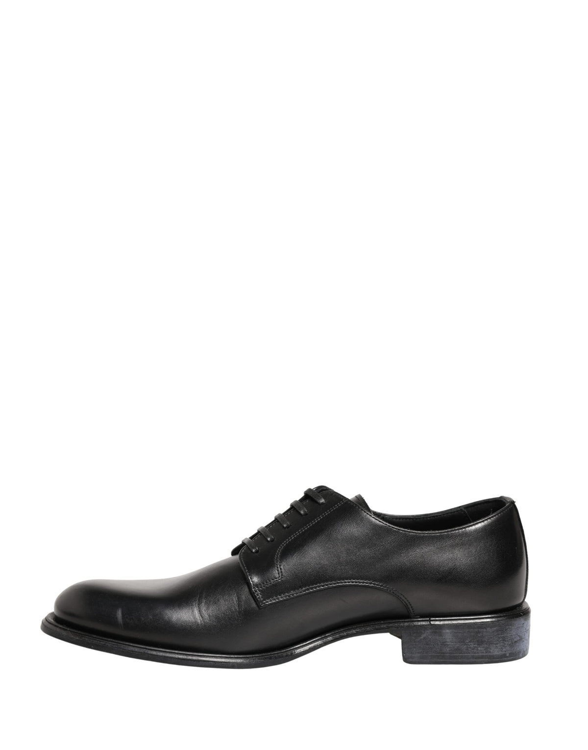 Dolce & Gabbana Black Calfskin Leather Derby Dress Shoes for Men