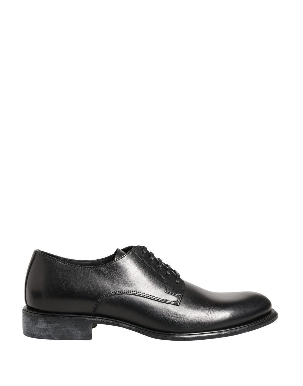Dolce & Gabbana Black Calfskin Leather Derby Dress Shoes for Men