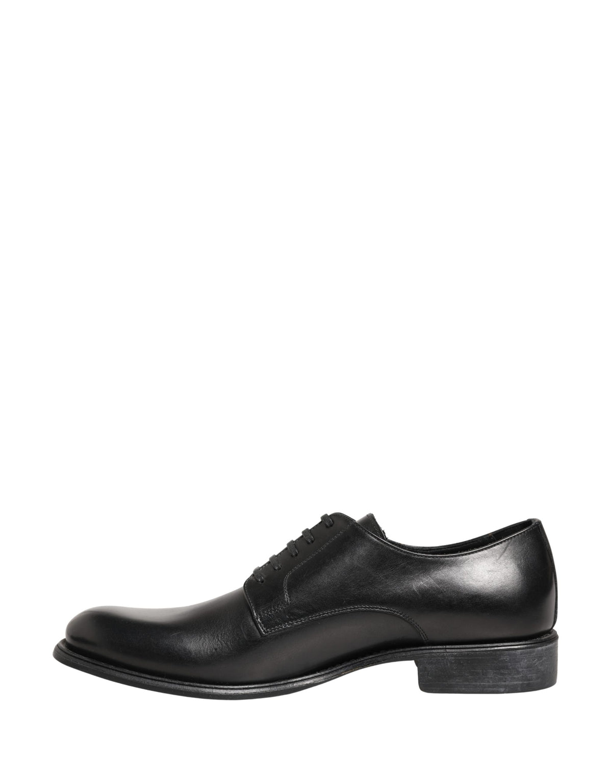 Dolce & Gabbana Black Calfskin Leather Derby Dress Shoes for Men