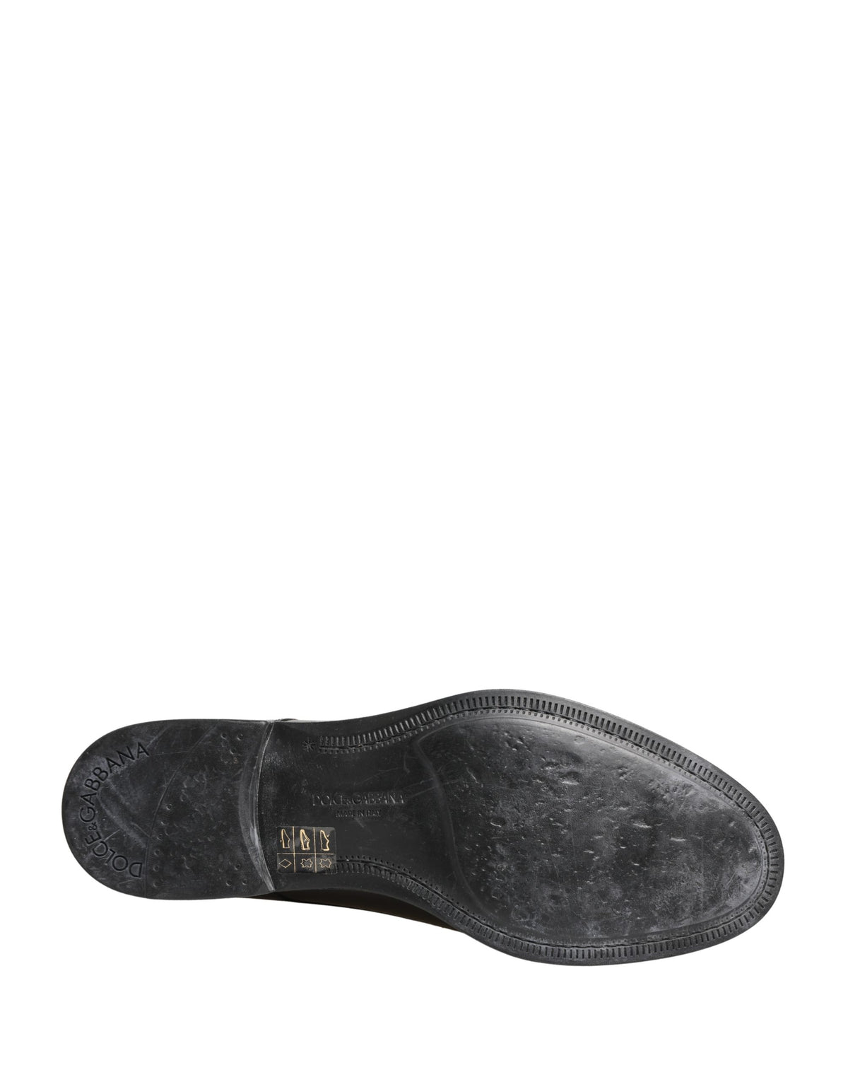 Dolce & Gabbana Black Calfskin Leather Derby Dress Shoes for Men