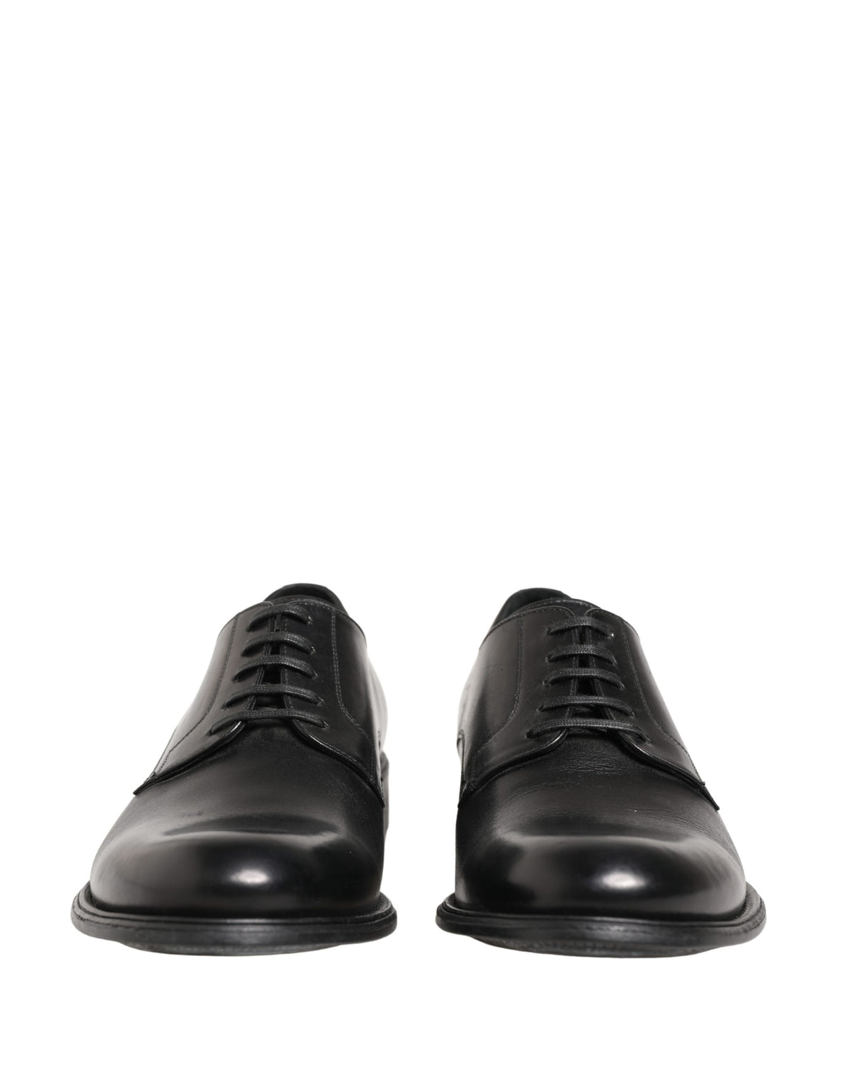 Dolce & Gabbana Black Calfskin Leather Derby Dress Shoes for Men