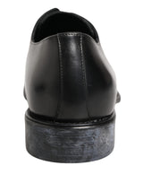 Dolce & Gabbana Black Calfskin Leather Derby Dress Shoes for Men