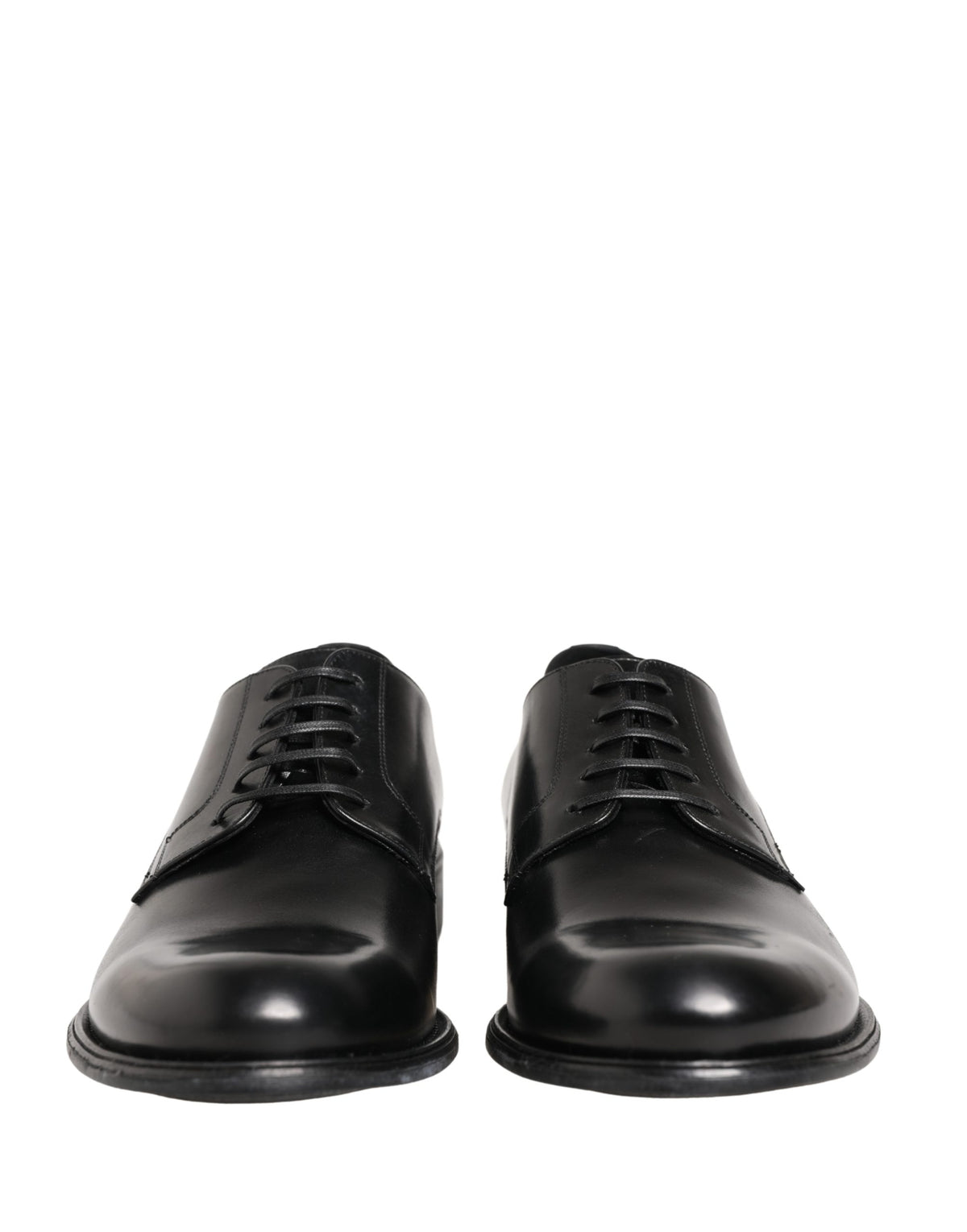 Dolce & Gabbana Black Calfskin Leather Derby Dress Shoes for Men