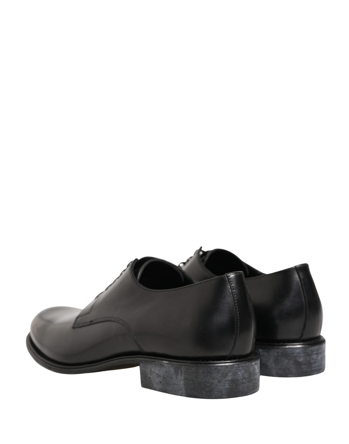 Dolce & Gabbana Black Calfskin Leather Derby Dress Shoes for Men