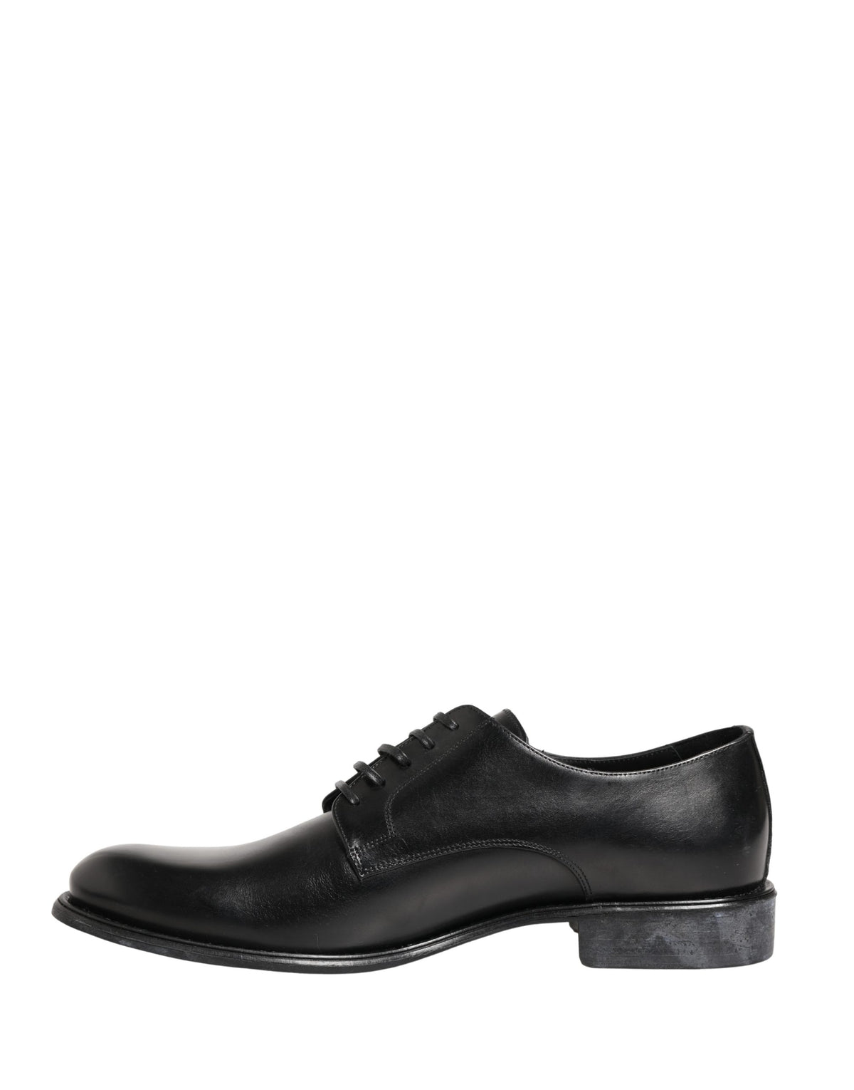 Dolce & Gabbana Black Calfskin Leather Derby Dress Shoes for Men