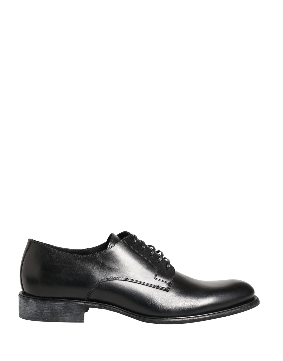 Dolce & Gabbana Black Calfskin Leather Derby Dress Shoes for Men