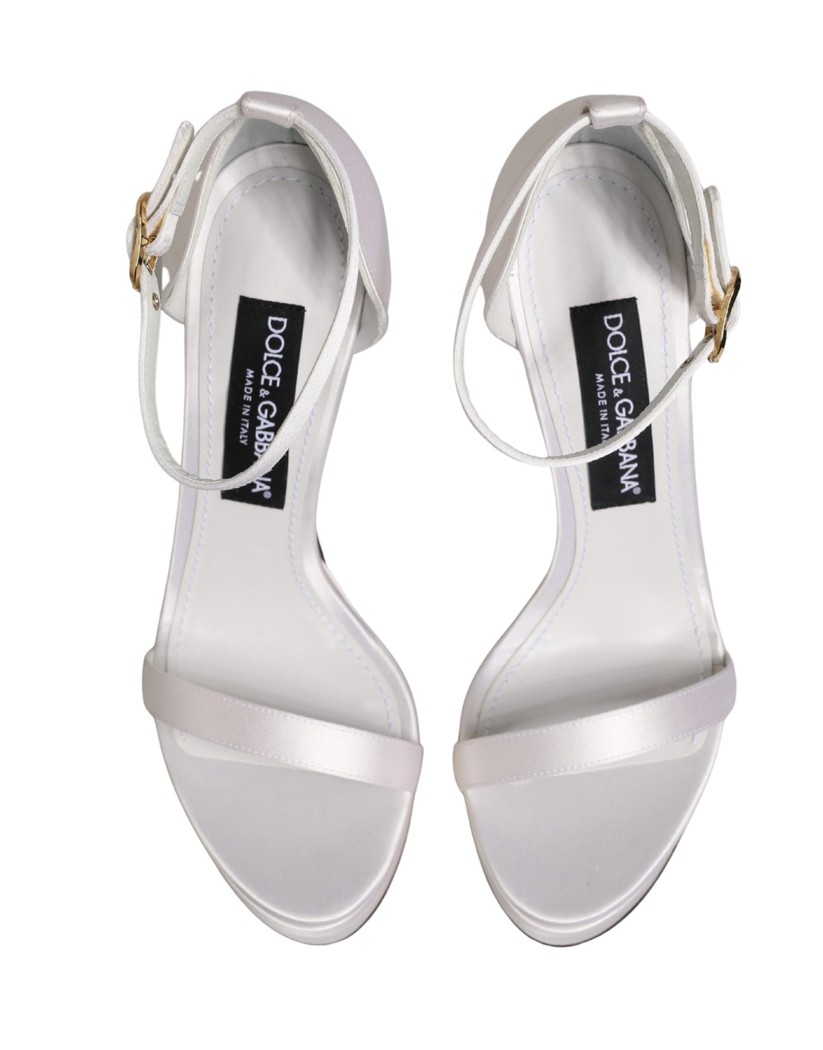 Dolce & Gabbana Keira White Platform Ankle Strap Sandals