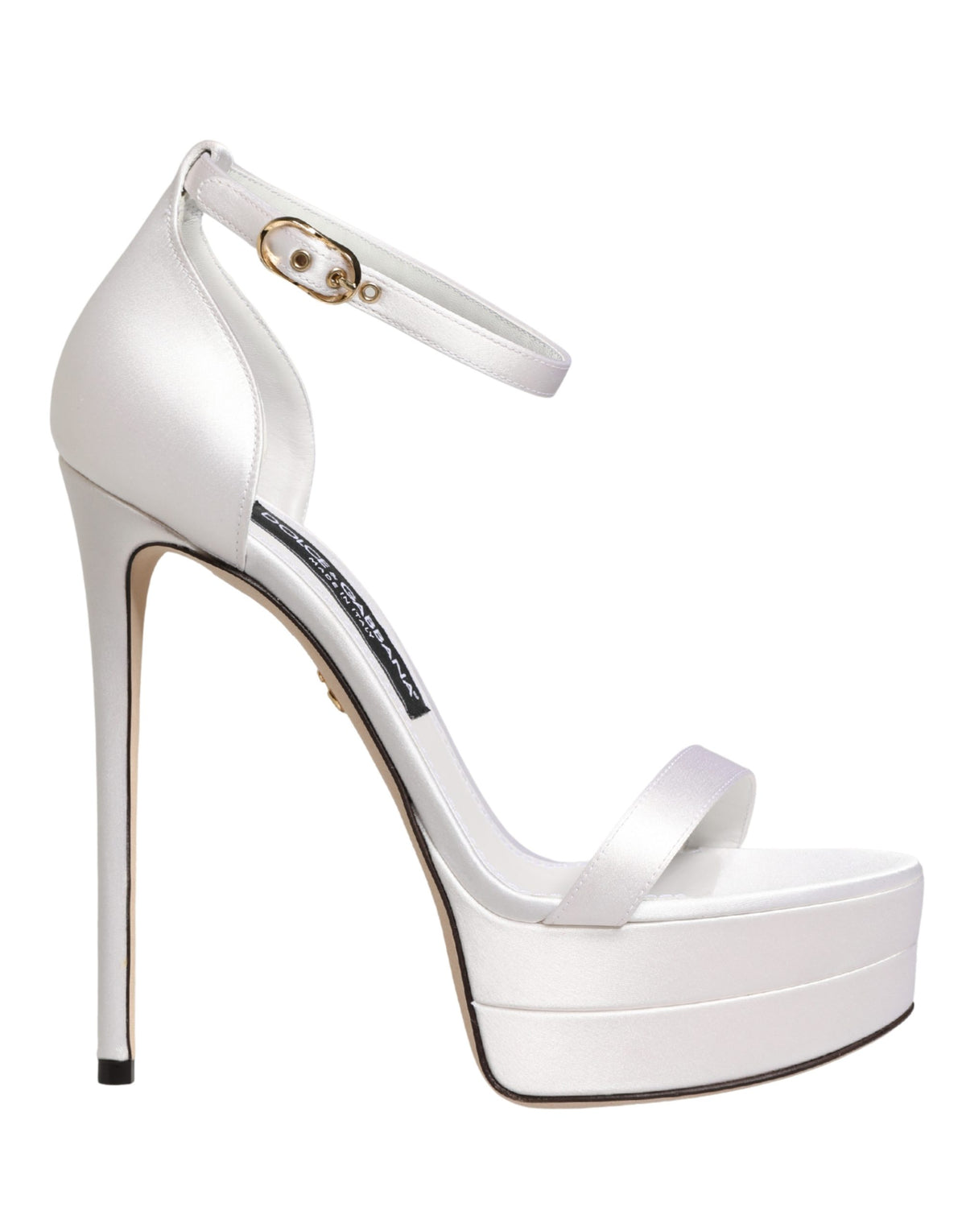 Dolce & Gabbana Keira White Platform Ankle Strap Sandals