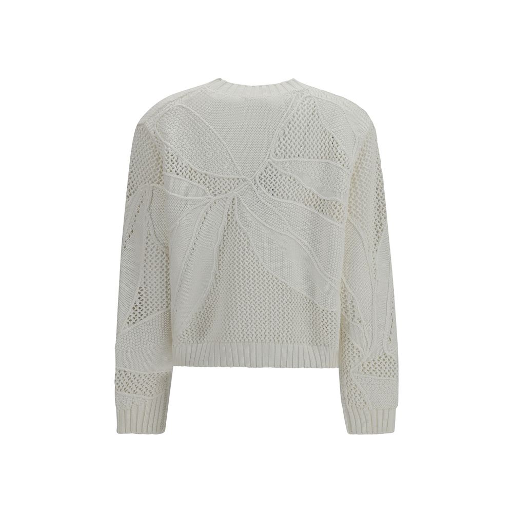 Max Mara White Cotton Sweatshirt - Elegant and Breathable