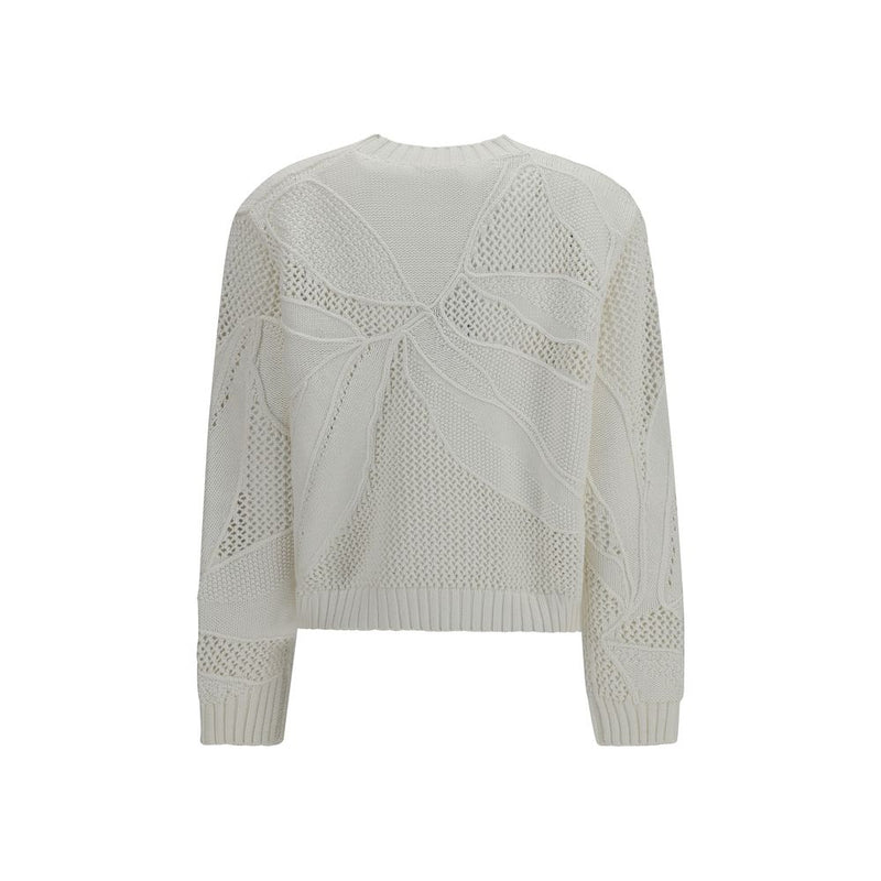 Max Mara White Cotton Sweatshirt - Elegant and Breathable