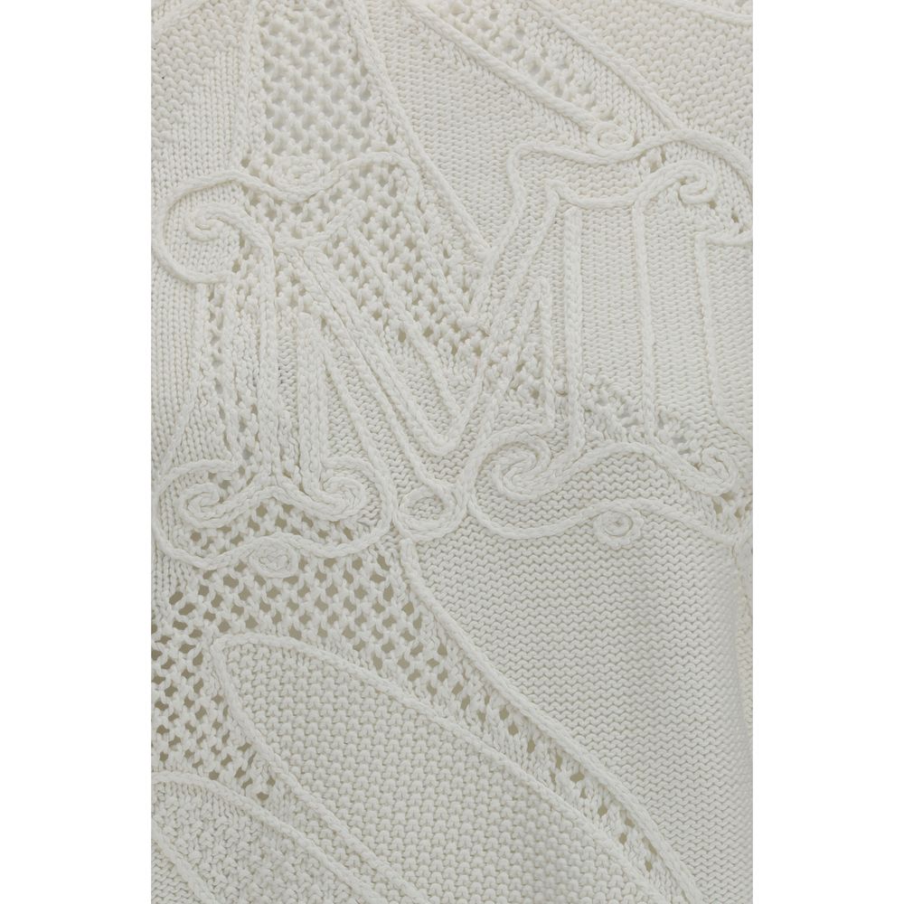 Max Mara White Cotton Sweatshirt - Elegant and Breathable