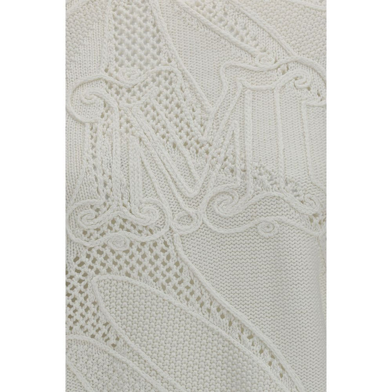 Max Mara White Cotton Sweatshirt - Elegant and Breathable
